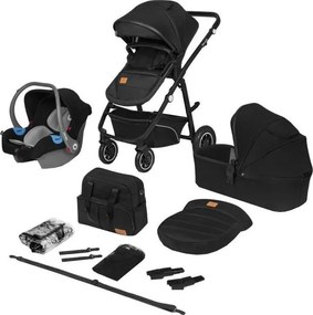 Lionelo - 3 az 1-ben kombinált babakocsi BIANKA Fekete ónix