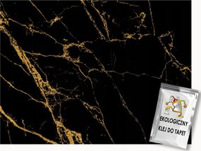 Fotótapéta Flizelina Kő Márvány Fekete Arany Glamour Luxus 200x140 ragasztó