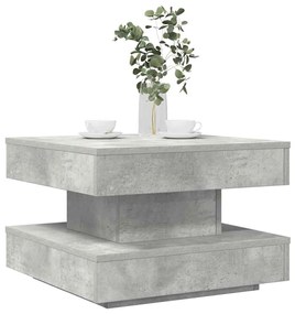 betonszürke dohányzóasztal 360 fokban forgatható 50x50x34,5 cm