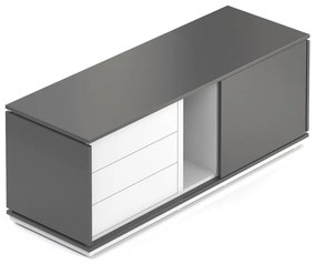 Alkotó konténer 153,6 x 53,6 cm, 3 modulos, tolóajtós, fehér / antracit