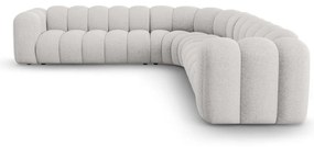 Világosszürke zsenília moduláris sarokkanapé Lupine – Micadoni