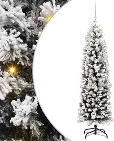 vidaXL Mű karácsonyfa 150 LED-del Zöld 150 cm PVC, acél és műanyag