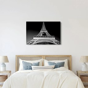 Kép - Eiffel-torony, fekete-fehér (90x60 cm)