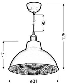 Csillár zsinóron SCRIMI 1xE27/60W/230V
