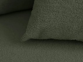 SMART BOUCLE L alakú kihúzható, megfordítható sarokkanapé 232x143 cm, sötétzöld