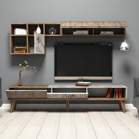 Milan - Walnut, White Marble