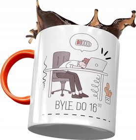 Narancssárga vicces bögre 16:00-ig fényképes nyomtatással