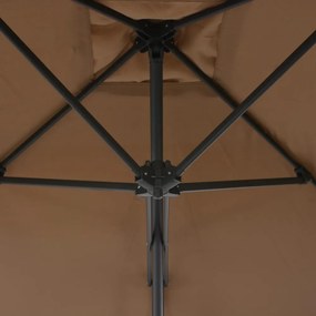 tópszínű kültéri napernyő acélrúddal 250 x 250 cm