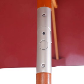 Napernyő 200 x 150 x 235 cm, összecsukható kerti napernyő, téglalap alakú napernyő, burgundi
