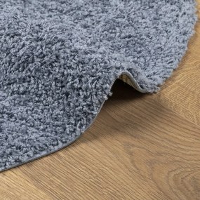 PAMPLONA kék magas szálú bolyhos modern szőnyeg Ø 80 cm