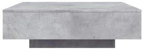 betonszürke dohányzóasztal LED-lámpákkal 100 x 100 x 31 cm