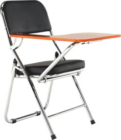 Szék írólappal, fekete/natúr, TEKER