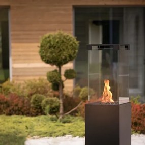 Planika Faro GAS - Kültéri gáz kandalló 142x36 cm 8kW fekete + védőborítás