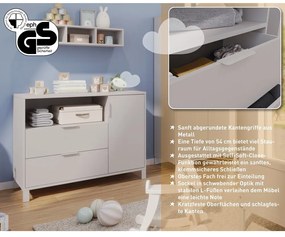 Krémszínű gyerek komód 115x92x54 cm Alkmaar – Germania