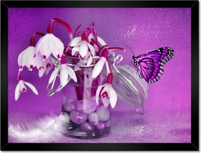 Poszterek keretben 40x30 Hóvirág és pillangó