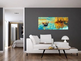 Kép - Tó csónakokkal (120x50 cm)