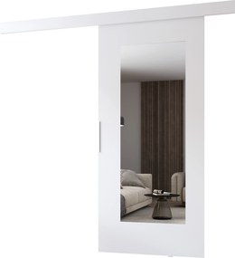 BARRET 9 tolóajtó tükörrel - 96 cm, fehér