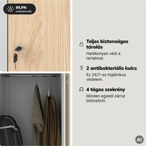 L alakú öltözőszekrény, szürke, sonoma tölgy, 800x1850x450 mm: JULIA Eco Design