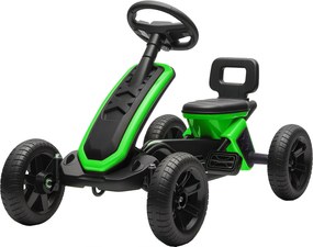 AIYAPLAY pedálos gokart — EVA csúszásmentes kerekek, fémváz, 30 kg teherbírás, 2–5 éveseknek, zöld | Aosom