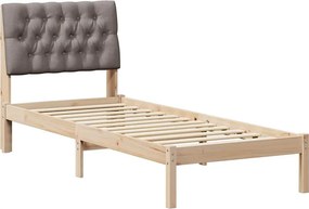 vidaXL Ágykeret Kárpitozott Fejtámlával fejtámlával Barna 80 x 200 cm