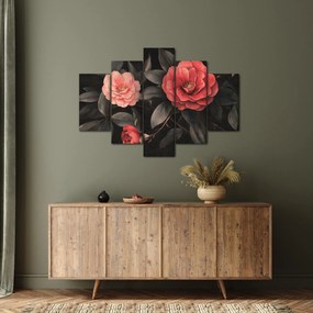 Kép - Vörös virágok sötét háttér előtt (150x105 cm)