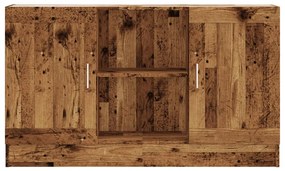 antik fa színű szerelt fa tálalószekrény 120 x 30,5 x 70 cm