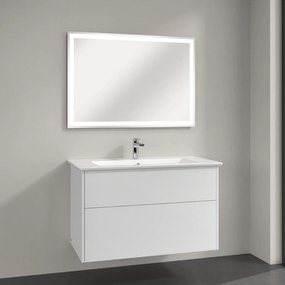 Villeroy &amp; Boch Finero mosdó szekrénnyel és tükörrel 100 cm fehér S00303DHR1