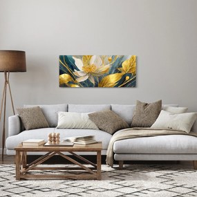 Kép - Festmény arany virágok (120x50 cm)
