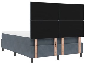Boxspring Ágy Matrac Szürke 160x200 cm Bársonyos