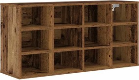 vidaXL Cipőszekrény polcokkal Öreg fa 103 x 30 x 51 cm Faanyag