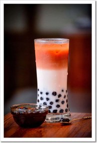 Poszterek keretben 40x60 Bubble tea buborékok