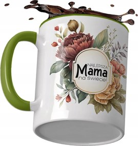 Bögre Zöld Ajándék Anyák napjára A világ legjobb anyukája virágok