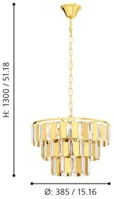 Eglo 99098 - Csillár láncon ERSEKA 5xE14/40W/230V