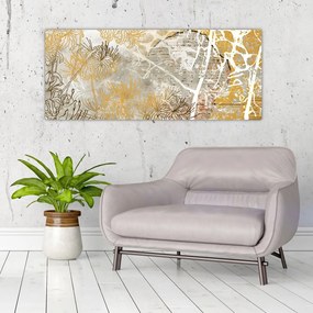 Kép - Vintage fal virágokkal (120x50 cm)