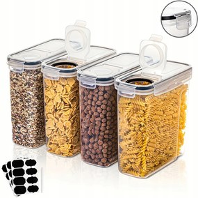 Élelmiszer Tartályok Nagy Légmentesen Záródó 4db 4 Liter Címkék És Mérőpoharak Ingyenes