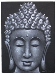 Buddha festmény - Szürke Brokát Hatás