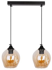 Fekete függőlámpa üveg búrával 14x48 cm Aspa – Candellux Lighting
