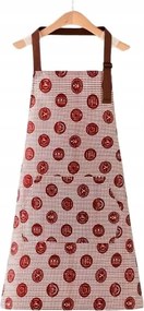 Konyhai Kötény Piros, Mintás, Állítható Unisex