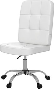 Vinsetto Karfátlan Irodai Szék Forgó Műbőr Íróasztali Szék Állítható Magassággal Modern Stílus 120 kg Terhelhetőséggel 45x59x90-100 cm Fehér | Aosom