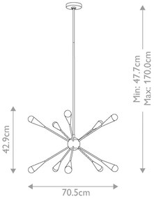 Feiss FE-JAX10-MB - LED Csillár JAX 10xG9/3W/230V fekete/arany