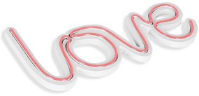 Műanyag LED-es fali dekoráció, Love - Pink