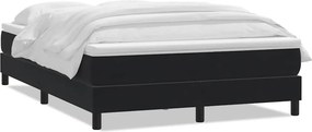 vidaXL fekete bársony rugós ágy matraccal 160x210 cm