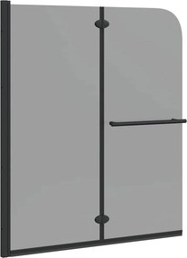 vidaXL Zuhanybeépítés Fekete 95 x 140 cm ESG üveg és alumínium