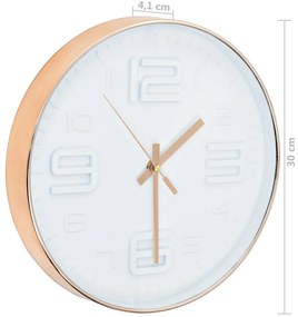 rézhatású falióra 30 cm