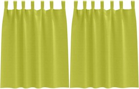 vidaXL Fekete Függöny Gyűrűkkel 2 pcs Zöld 140 x 140 cm Poliészter