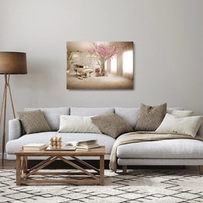 Kép - Álmodozó belső tér zongorával (üvegen) (70x50 cm)