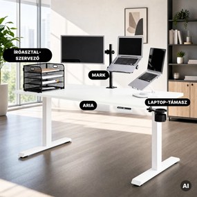 Monitor- és laptopállvány 2 az 1-ben fekete: MARK