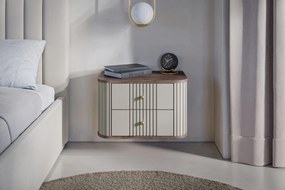Vesper függő éjjeliszekrény készlet 56 cm - kasmír / diófa / arany fogantyúk