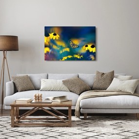 Kép - Sárga pillangó virággal (90x60 cm)