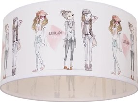 Gyermek mennyezeti lámpa GIRLS VIBES 1xE27/60W/230V, átm. 40 cm, lányoknak